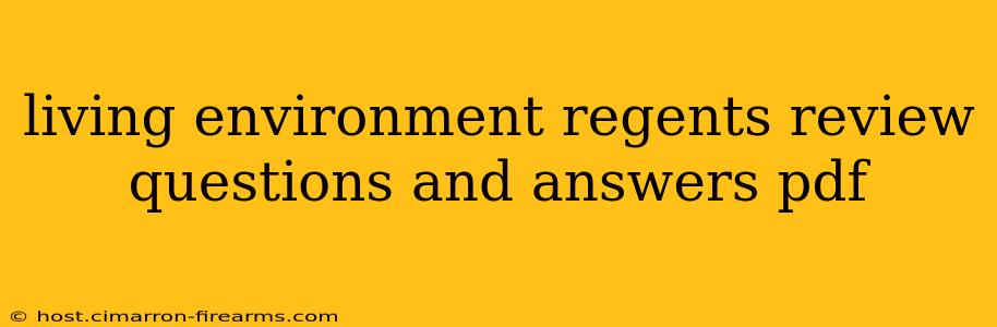 living environment regents review questions and answers pdf