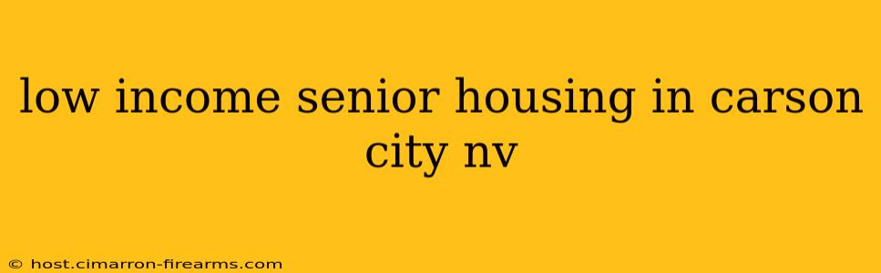 low income senior housing in carson city nv