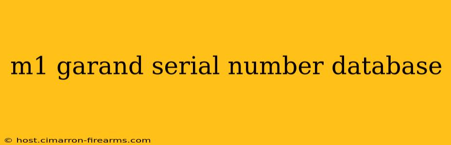 m1 garand serial number database