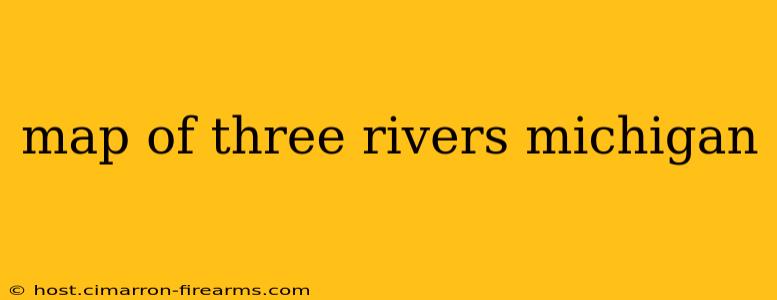 map of three rivers michigan