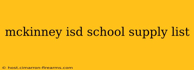 mckinney isd school supply list