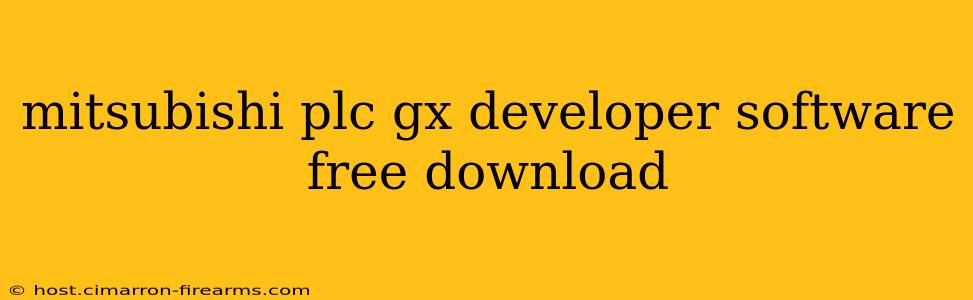 mitsubishi plc gx developer software free download