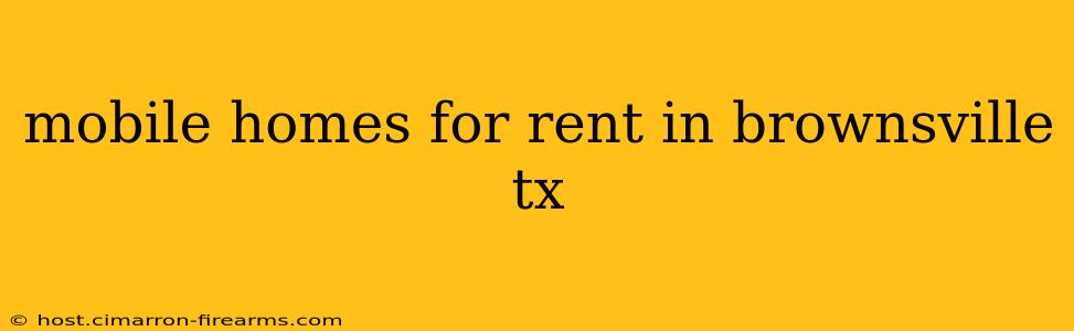 mobile homes for rent in brownsville tx