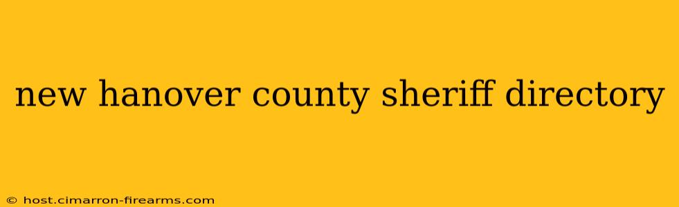 new hanover county sheriff directory