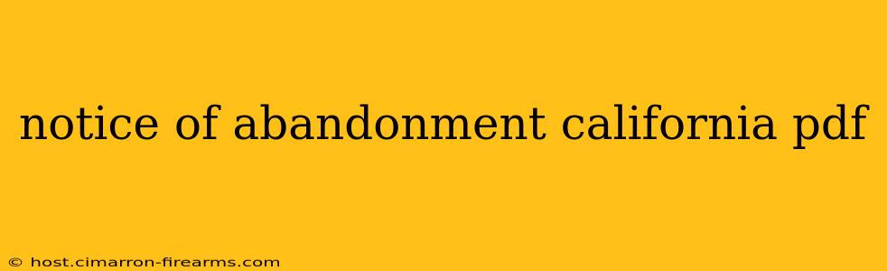 notice of abandonment california pdf