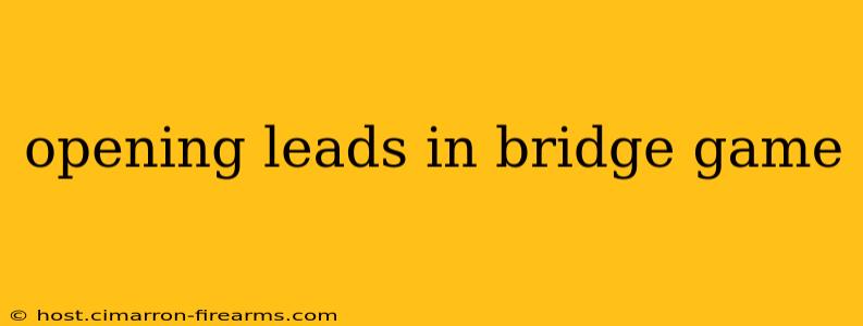 opening leads in bridge game