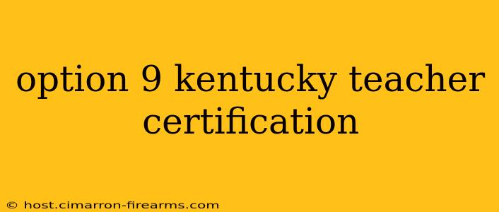 option 9 kentucky teacher certification