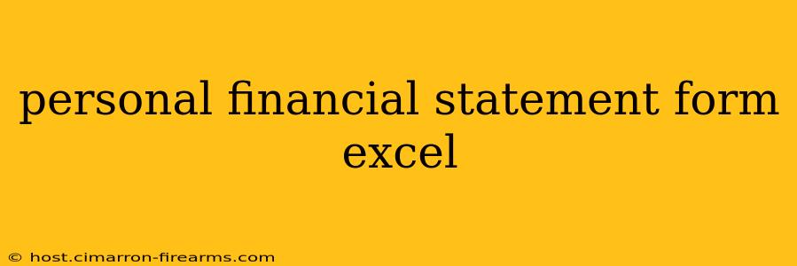 personal financial statement form excel