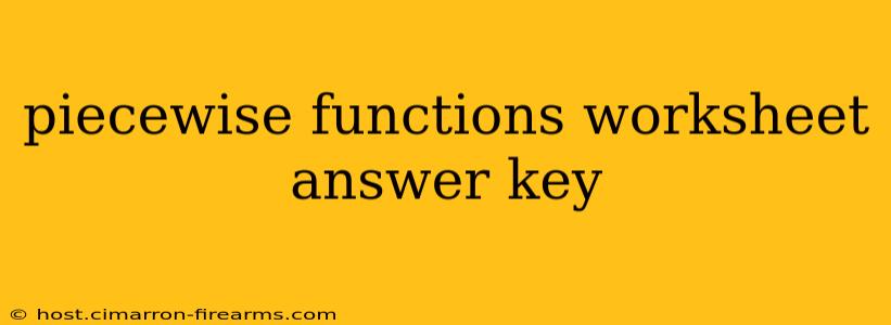 piecewise functions worksheet answer key