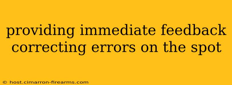 providing immediate feedback correcting errors on the spot