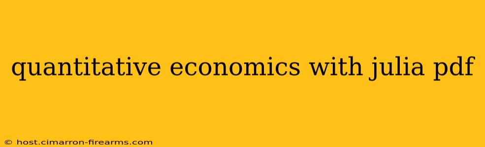 quantitative economics with julia pdf