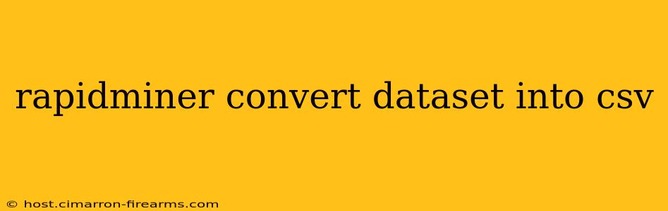 rapidminer convert dataset into csv