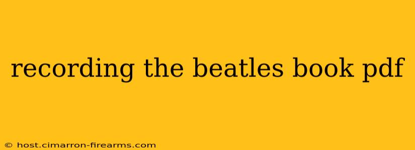 recording the beatles book pdf