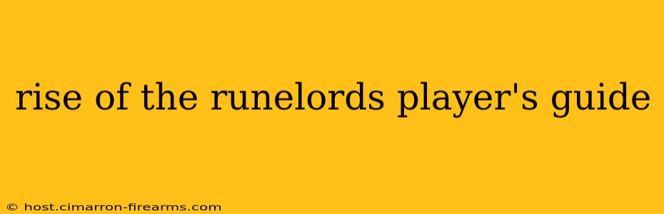 rise of the runelords player's guide