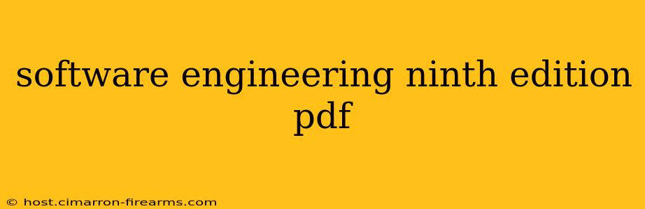 software engineering ninth edition pdf