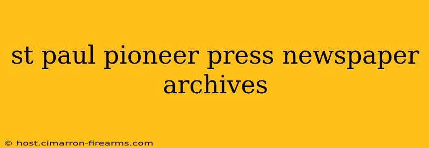 st paul pioneer press newspaper archives