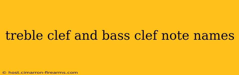 treble clef and bass clef note names