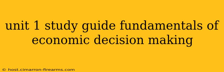 unit 1 study guide fundamentals of economic decision making