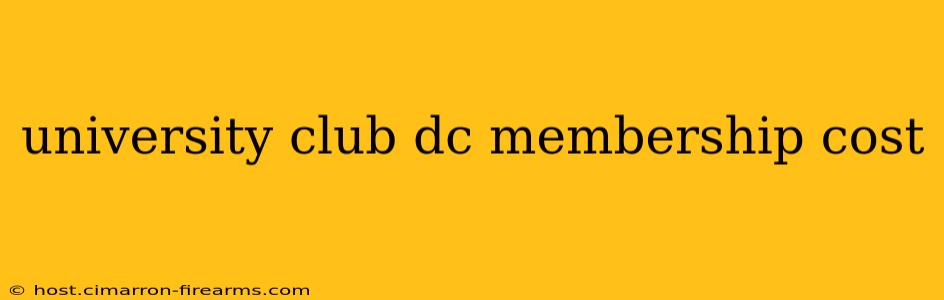 university club dc membership cost