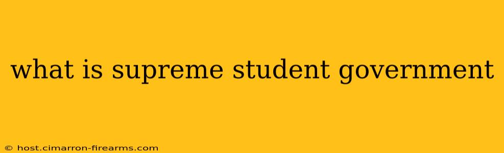 what is supreme student government