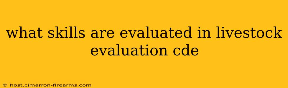 what skills are evaluated in livestock evaluation cde