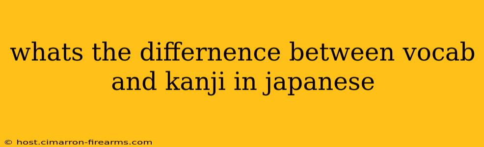 whats the differnence between vocab and kanji in japanese