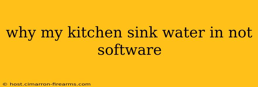 why my kitchen sink water in not software