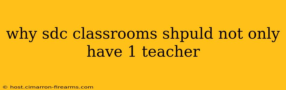 why sdc classrooms shpuld not only have 1 teacher