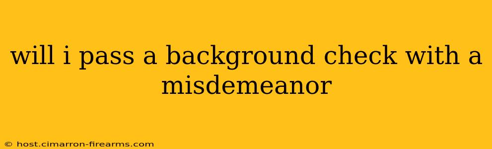 will i pass a background check with a misdemeanor