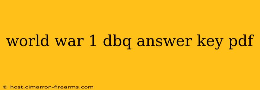 world war 1 dbq answer key pdf